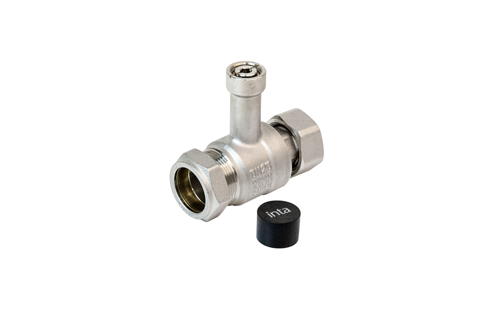 1" Female Swivel x 28mm Extended Lever Ball Valve by Inta