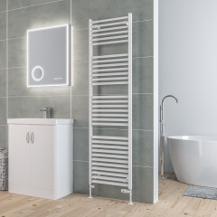 Velor 1800 x 500mm Towel Aluminium Rail - Matt White