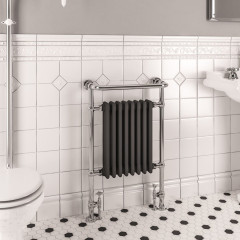 Isbourne Traditional Radiator 940 x 600mm - Chrome / Matt Anthracite