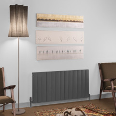 Tordino 600 x 1230mm Aluminium Radiator - Matt Anthracite