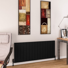 Charlton 600 x 1420mm Aluminium Radiator - Matt Black