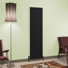 Tordino 1800 x 470mm Aluminium Radiator - Matt Black