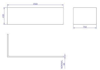LShape Panel 1500x700x430Tech