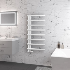 Marlow E-Style 1150 x 600mm Towel Rail - Matt White